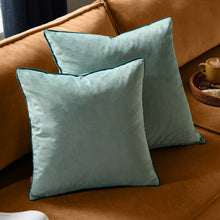 Load image into Gallery viewer, Meridian Velvet Cushion Mineral/Teal: Mineral/Teal / Polyester Filled / 55 x 55cm