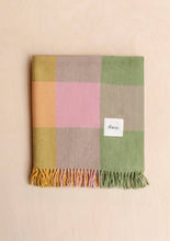 Load image into Gallery viewer, Recycled Wool Blanket in Green Bold Check