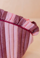 Load image into Gallery viewer, Cotton Wash Bag in Pink &amp; Burgundy Stripe