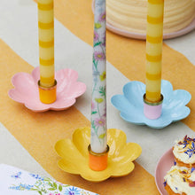 Load image into Gallery viewer, Coloured Enamel Flower Shaped Candle Holders | Homeware |