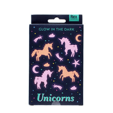 Load image into Gallery viewer, Glow in the dark stick-on shapes (box of 24) - Unicorns