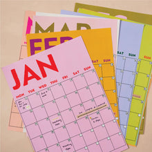 Load image into Gallery viewer, Monthly Undated A3 Wall Planner | 12 Pages | Colourburst