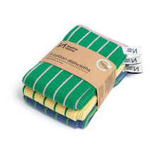 Load image into Gallery viewer, Reusable &amp; Eco-Friendly Cotton Dishcloths: Striped  Green