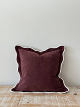 Load image into Gallery viewer, Chloe Plum Scalloped Edge Cushion 45x45
