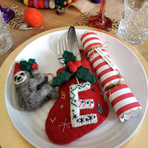 Handmade Felt Mini Alphabet Stockings - INDIVIDUAL LETTERS: B