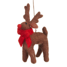 Load image into Gallery viewer, Handmade Felt Biodegradable Christmas Rudolph Hanging Decor: Variety Pack