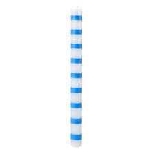 Load image into Gallery viewer, Blue &amp; White Stripe Dinner Candles