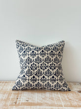 Load image into Gallery viewer, Ivy Navy Print Cushion with feather inner 45 x 45 - 100% Cotton
