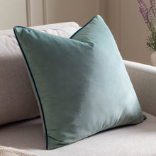 Load image into Gallery viewer, Meridian Velvet Cushion Mineral/Teal: Mineral/Teal / Polyester Filled / 55 x 55cm
