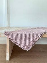 Load image into Gallery viewer, Christmas Red Stripe Christmas Ruffled Table Runner