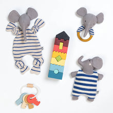 Load image into Gallery viewer, Cotton Knit Baby Comforter Cuddle Cloth: Elephant Cobalt