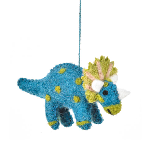 Handmade Felt Tessa Triceratops Dinosaur Decoration