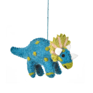 Handmade Felt Tessa Triceratops Dinosaur Decoration