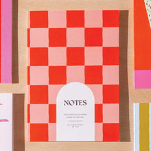 Load image into Gallery viewer, A5 Lined Notebook | Peach &amp; Cherry Check