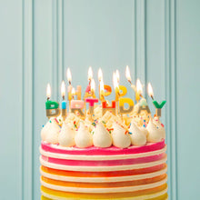 Load image into Gallery viewer, Rainbow 'Happy Birthday' Letter Candles | Cake Candles |