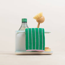Load image into Gallery viewer, Reusable &amp; Eco-Friendly Cotton Dishcloths: Striped  Green