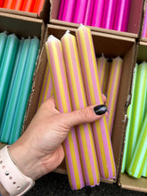 Load image into Gallery viewer, Pinstripe Candle individual: Green/blue