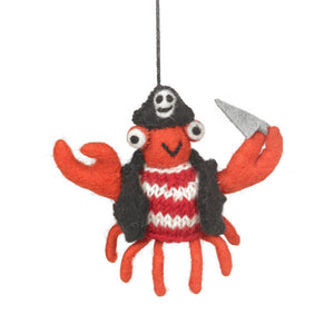 Handmade Felt Jolly Rodger the Crab Sealife Decoration
