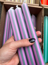 Load image into Gallery viewer, Pinstripe Candle individual: Green/blue