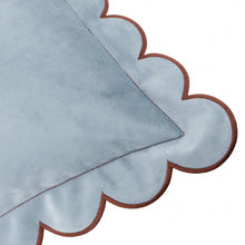 Load image into Gallery viewer, Lil Scallop Velvet Cushion Blue/Brown: Blue/Brown / Polyester Filled / 45 x 45cm