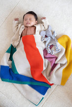 Load image into Gallery viewer, Cotton Knit Stroller/Pram Baby Blanket: Striped Rainbow