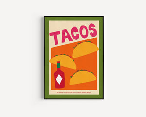 Tacos Hand Collaged Print: A4