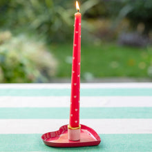 Load image into Gallery viewer, Enamel Heart Shaped Candle Holder