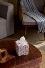 Load image into Gallery viewer, Block Printed Tissue Box - Ditsy Floral Blush