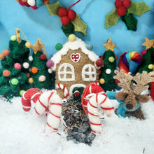 Load image into Gallery viewer, Handmade Felt Sweetshop House Christmas Tree Hanging Decor