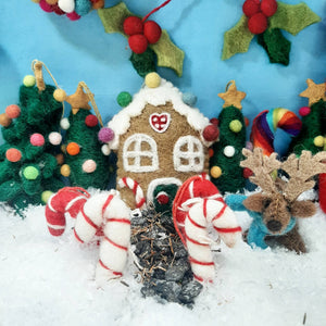 Handmade Felt Sweetshop House Christmas Tree Hanging Decor