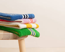 Load image into Gallery viewer, Terry Towelling Hand Towel: Green Stripe