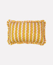 Load image into Gallery viewer, Cotton Quilted Frill Cushion | Wiggle | Honey | Small
