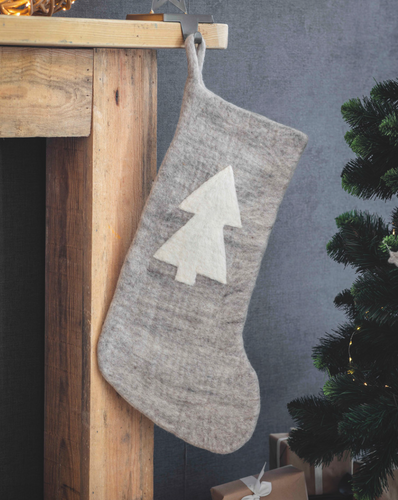 SOUTHWOLD CHRISTMAS TREE STOCKING GREY