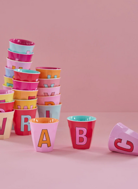 ALPHABET CUPS - PINKS & ORANGES