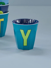 Load image into Gallery viewer, ALPHABET CUPS - BLUES &amp; GREENS