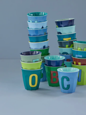 ALPHABET CUPS - BLUES & GREENS