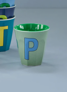 ALPHABET CUPS - BLUES & GREENS