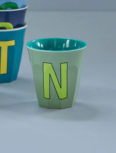 ALPHABET CUPS - BLUES & GREENS