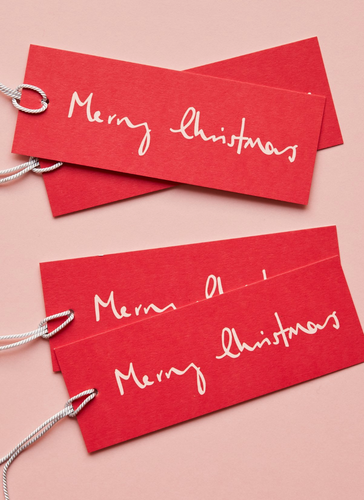 RED MERRY CHRISTMAS TAG