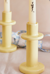 TALL YELLOW CANDLE HOLDER