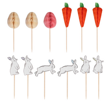 Load image into Gallery viewer, EASTER BUNNY &amp; CARROT CAKE TOPPERS
