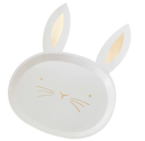 Gold Foiled Bunny Plates