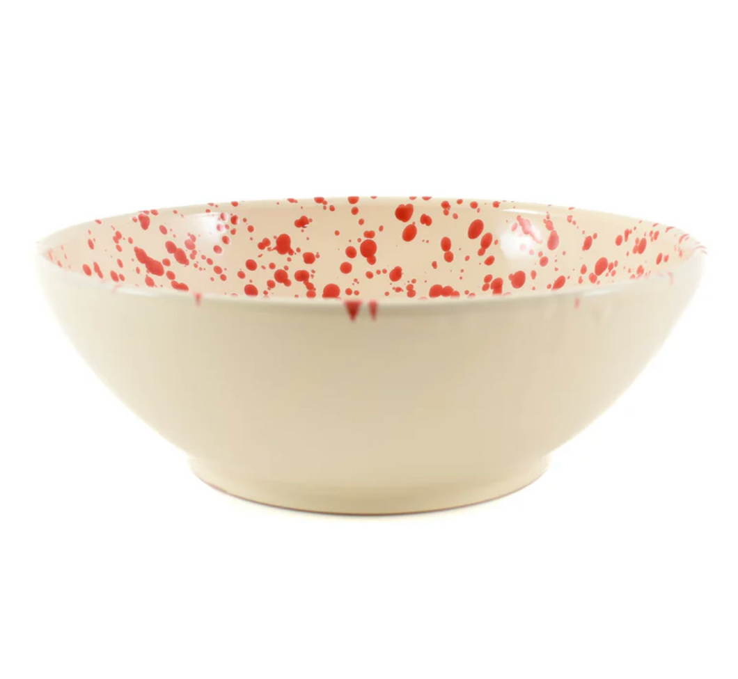 LARGE RED PUGLIAN SPLATTER BOWL 28cm