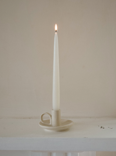 Cream ridged wee willy candle holder