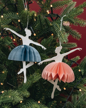 Load image into Gallery viewer, PAPER BALERINA Evergreen &amp; Coral S/2