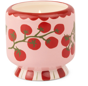 Tomato Vine 8 Oz Handpainted Ceramic Candle