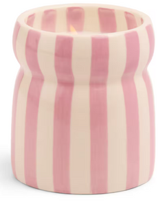 LAVENDER STRIPED CERAMIC CANDLE 184G