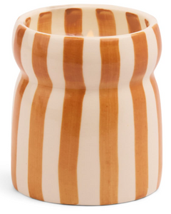 RUST STRIPED CERAMIC CANDLE 184G