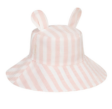 Load image into Gallery viewer, Stripy Bunny Sun Hat 3-6 years