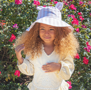 Stripy Bunny Sun Hat 3-6 years